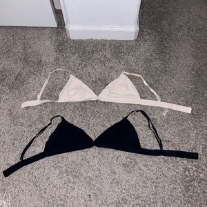 Aritzia - Talula - Triangle Bralette - Size M - Black & Denude